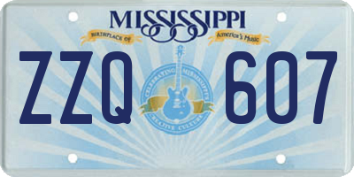 MS license plate ZZQ607