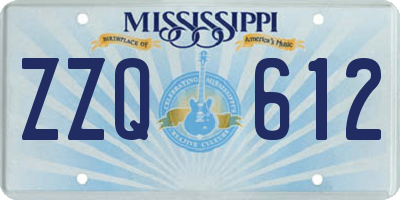 MS license plate ZZQ612