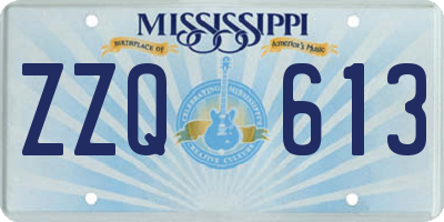 MS license plate ZZQ613