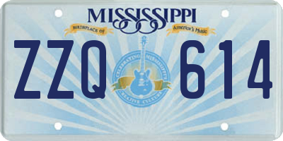 MS license plate ZZQ614