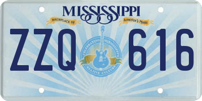 MS license plate ZZQ616