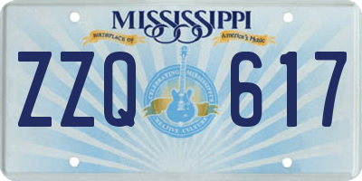 MS license plate ZZQ617