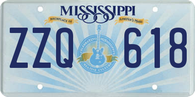 MS license plate ZZQ618