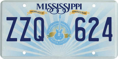 MS license plate ZZQ624