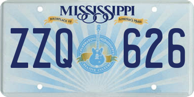 MS license plate ZZQ626