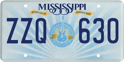 MS license plate ZZQ630