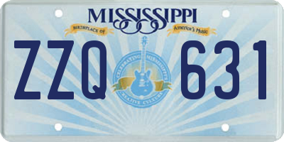 MS license plate ZZQ631
