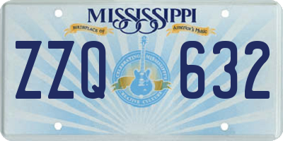 MS license plate ZZQ632