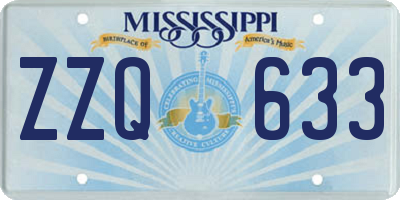 MS license plate ZZQ633