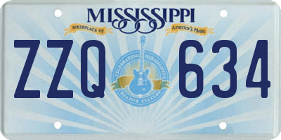 MS license plate ZZQ634