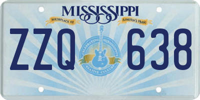 MS license plate ZZQ638