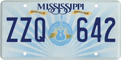 MS license plate ZZQ642