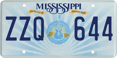 MS license plate ZZQ644