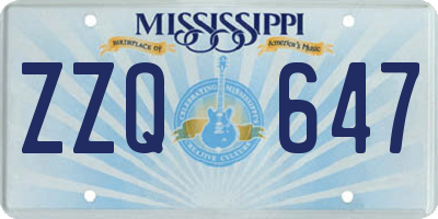 MS license plate ZZQ647
