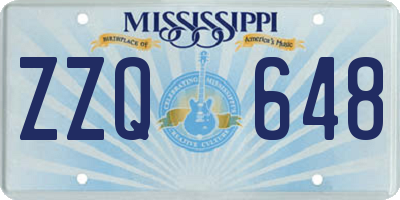 MS license plate ZZQ648