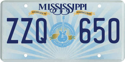 MS license plate ZZQ650
