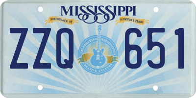 MS license plate ZZQ651