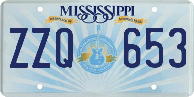 MS license plate ZZQ653