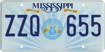 MS license plate ZZQ655