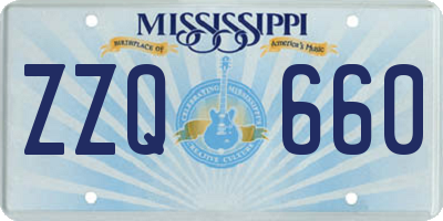 MS license plate ZZQ660