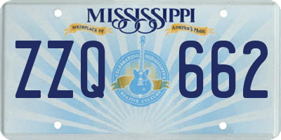 MS license plate ZZQ662