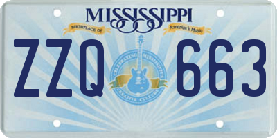 MS license plate ZZQ663