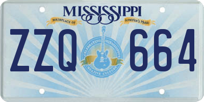 MS license plate ZZQ664