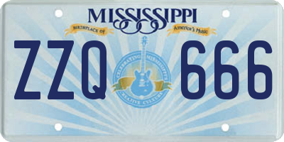 MS license plate ZZQ666