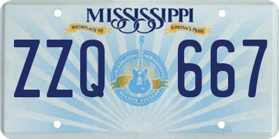 MS license plate ZZQ667