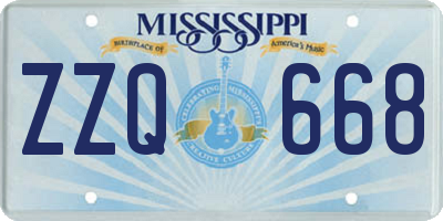 MS license plate ZZQ668