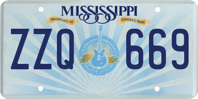 MS license plate ZZQ669