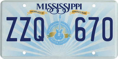 MS license plate ZZQ670
