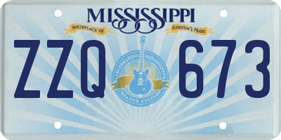 MS license plate ZZQ673