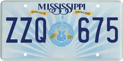 MS license plate ZZQ675