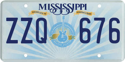 MS license plate ZZQ676