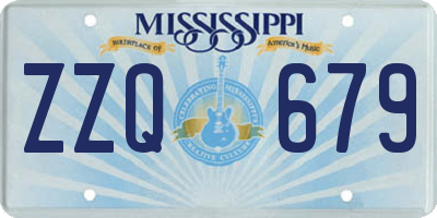 MS license plate ZZQ679