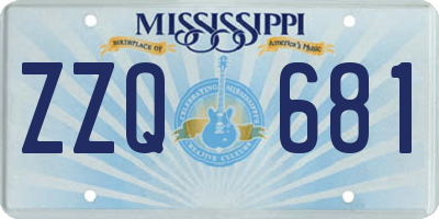 MS license plate ZZQ681