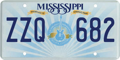 MS license plate ZZQ682