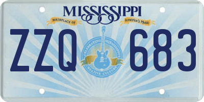 MS license plate ZZQ683