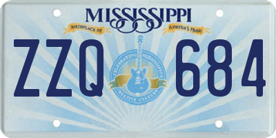 MS license plate ZZQ684