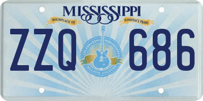 MS license plate ZZQ686