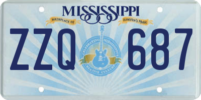MS license plate ZZQ687