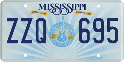 MS license plate ZZQ695
