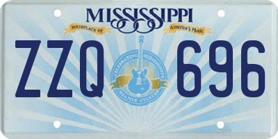 MS license plate ZZQ696