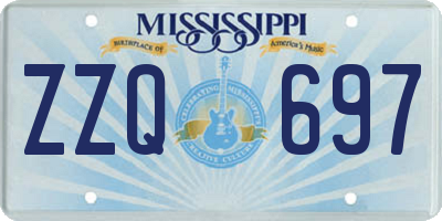 MS license plate ZZQ697