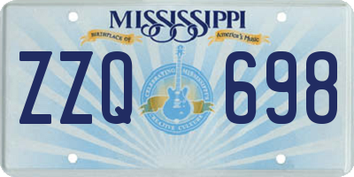 MS license plate ZZQ698