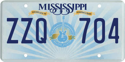 MS license plate ZZQ704