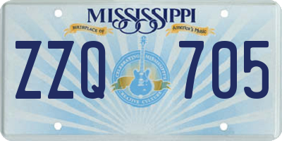 MS license plate ZZQ705