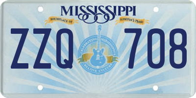 MS license plate ZZQ708