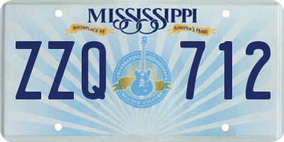 MS license plate ZZQ712